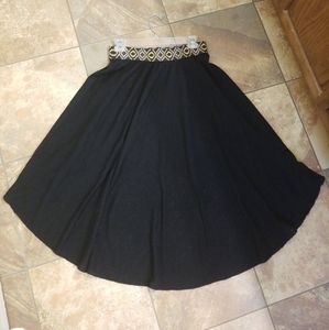 Blush Young Threads NYC Black High Low Knit Skirt